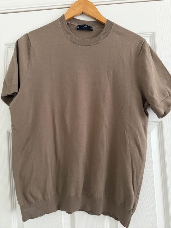 Mango Other - Mango Taupe Crew Neck Short Sleeve Shirt
